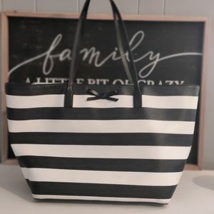 Eden margareta street stripe grainy vinyl tote